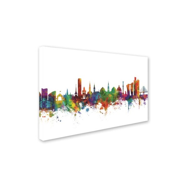 Michael Tompsett 'Copenhagen Denmark Skyline IV' Canvas Art,22x32